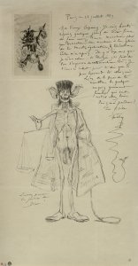"Justicia" & "La Marotte macabre"/Lettre de Félicien Rops