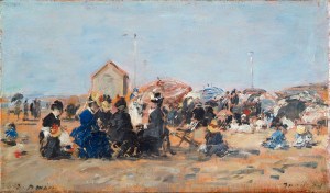 "Trouville, Scène de Plage à la Cabine" (1884/ Eugène Boudin) (C) Ville de Liège