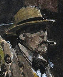 Détail de "Picadily Circus": Georges V (c) Fortunino Matania - "Berko Fine Paintings"