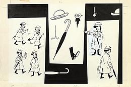 roquis du "Professeur Tournesol" (1968) (c) "Hergé-Moulinsart 2017"