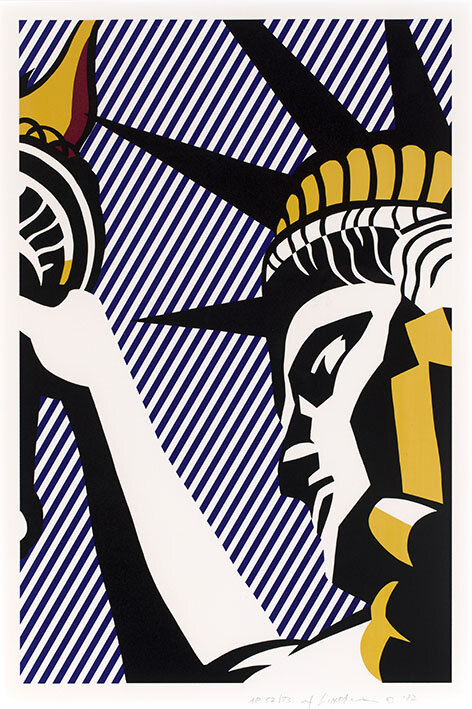 Roy Lichtenstein, I Love Liberty, 1982 Sérigraphie sur papier Arches 88 97.5 x 68.8 cm Collection Lex Harding © Estate of Roy Lichtenstein / SABAM 2020